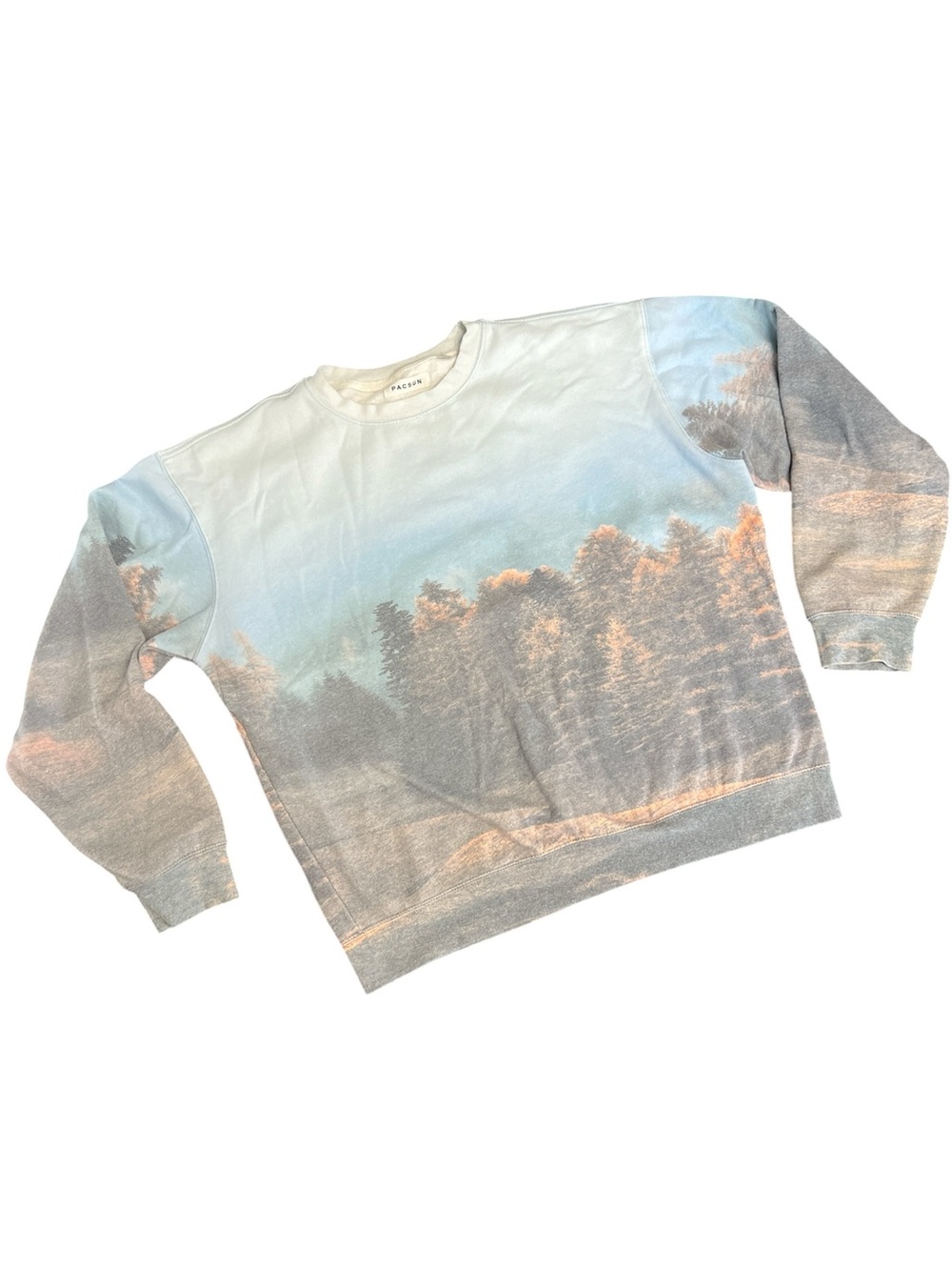 PacSun Mens Blue Gradient Forest Sweatshirt Size L